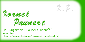 kornel paunert business card